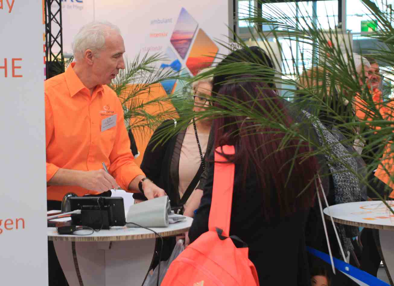 exhibition booth of CareCentre at German fair Altenpflege